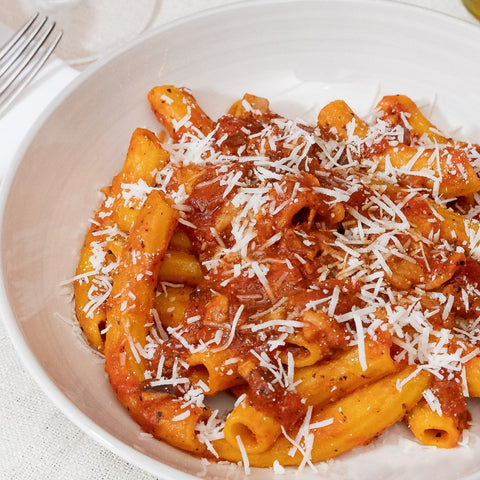 Amatriciana Rigatoni with Pecorino Romano Cheese